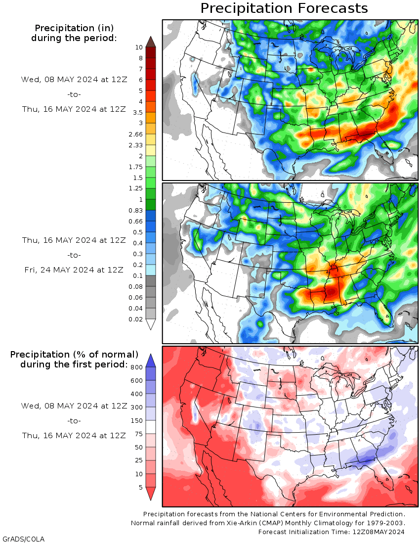 15-day precipitation outlook and anomaly
